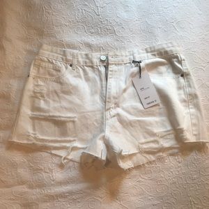 Forever 21 High-Waisted White Jean Shorts